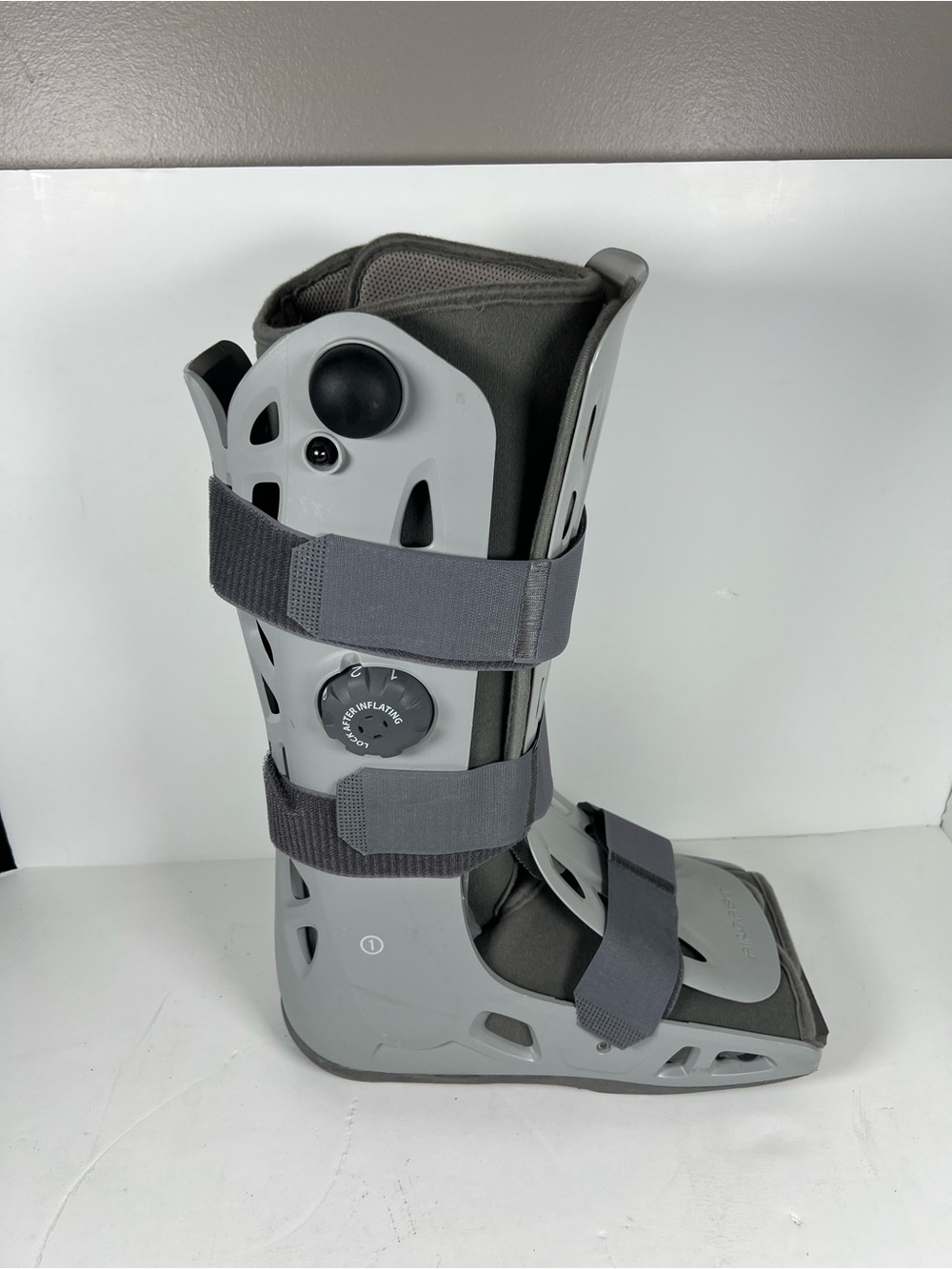 Gray Medical Walking Boot with Secure Strap Support